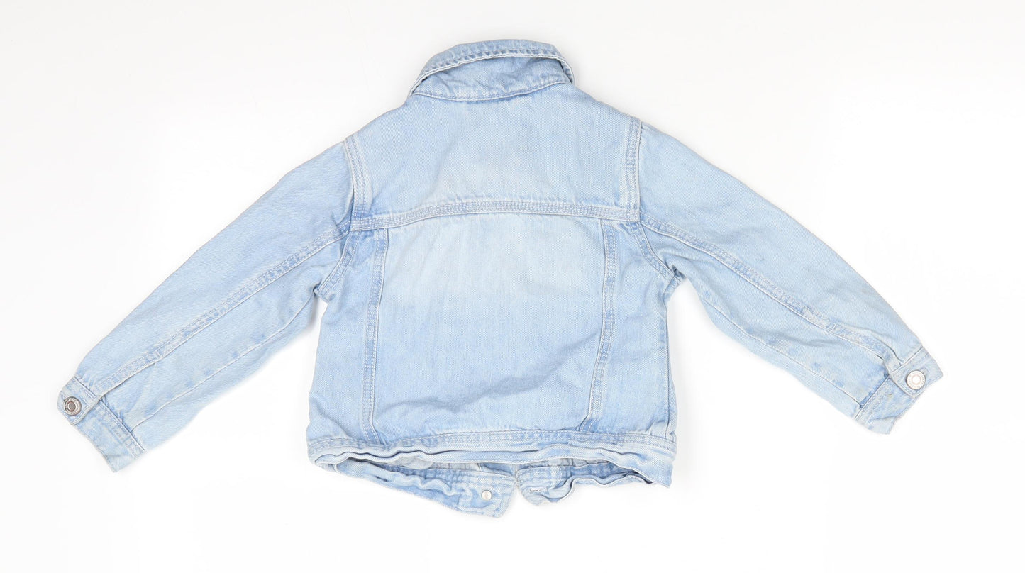 NEXT Girls Blue   Jacket  Size 4 Years  Button - Light blue denim jacket with sparkles