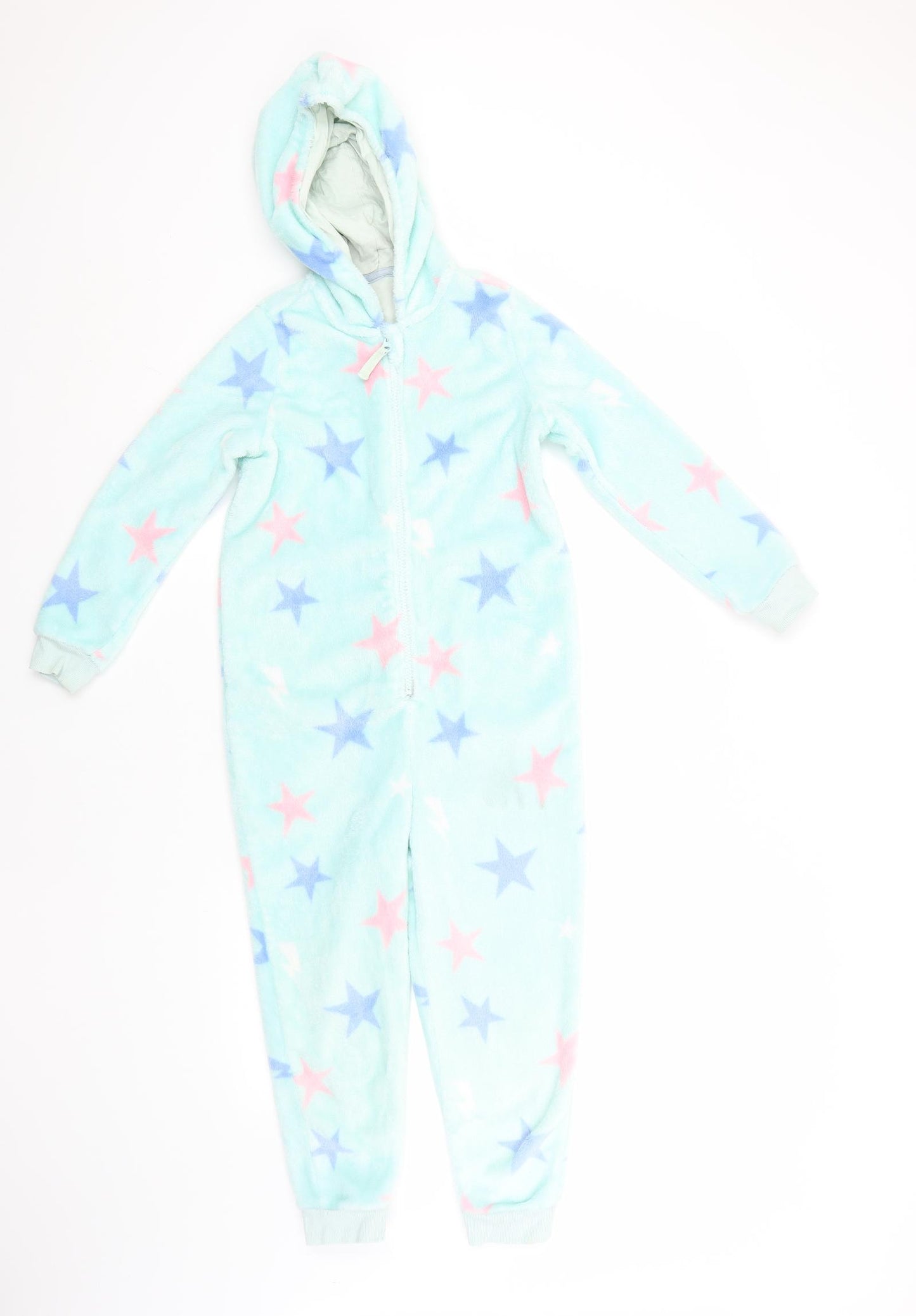 Marks and Spencer Girls Green Geometric Polyester  One Piece Size 7-8 Years
