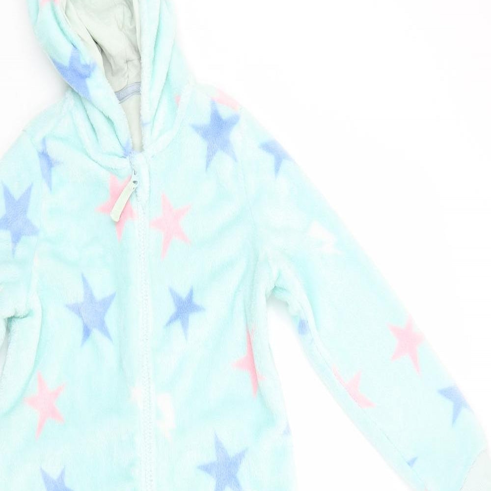 Marks and Spencer Girls Green Geometric Polyester  One Piece Size 7-8 Years