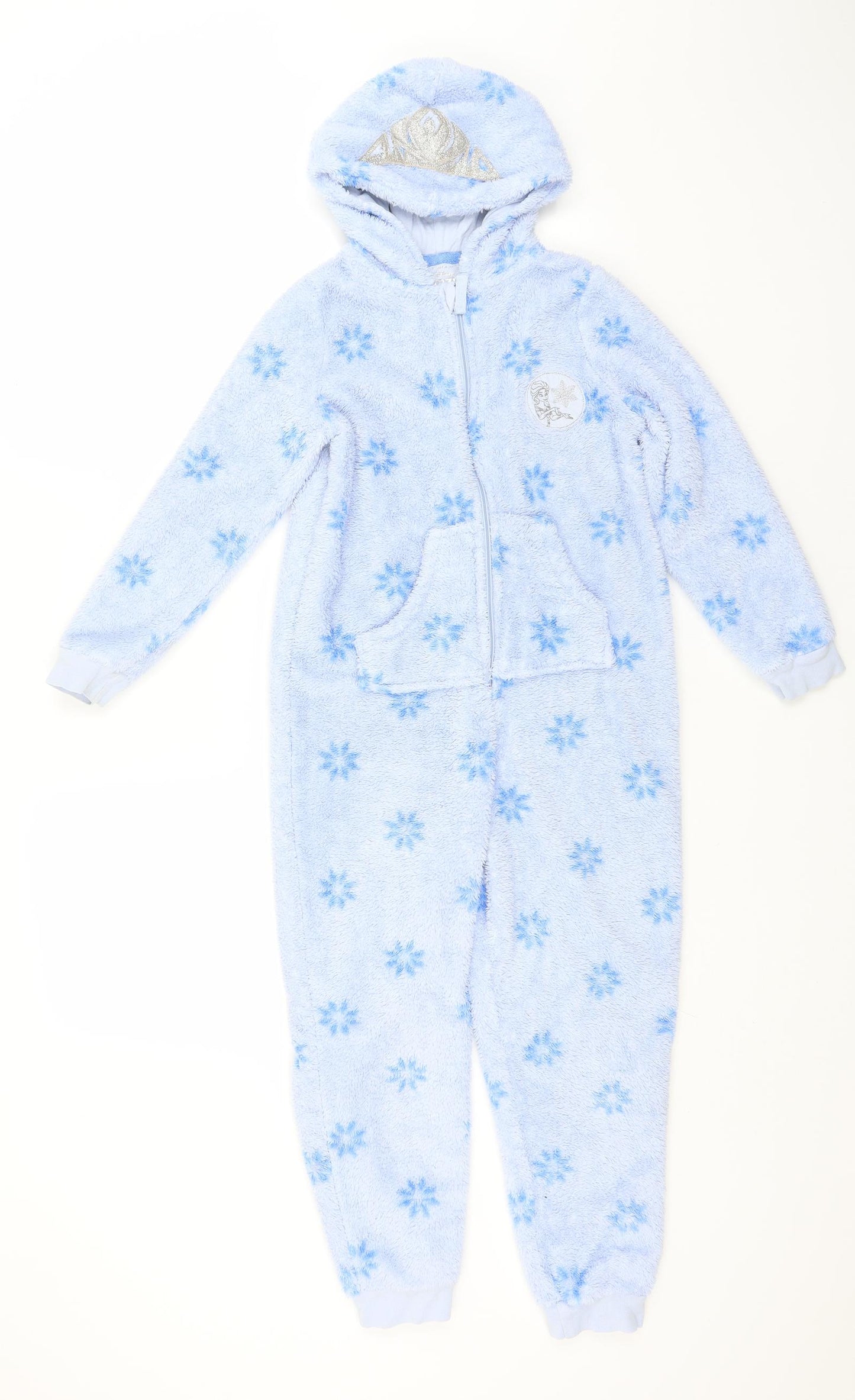 Frozen Girls Blue Geometric Polyester  One Piece Size 8-9 Years   - Elsa