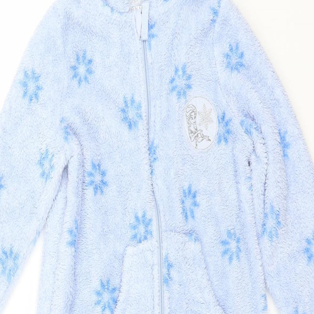 Frozen Girls Blue Geometric Polyester  One Piece Size 8-9 Years   - Elsa