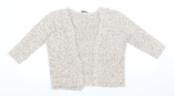 BHS Womens Beige Round Neck Polyester Cardigan Jumper Size 14