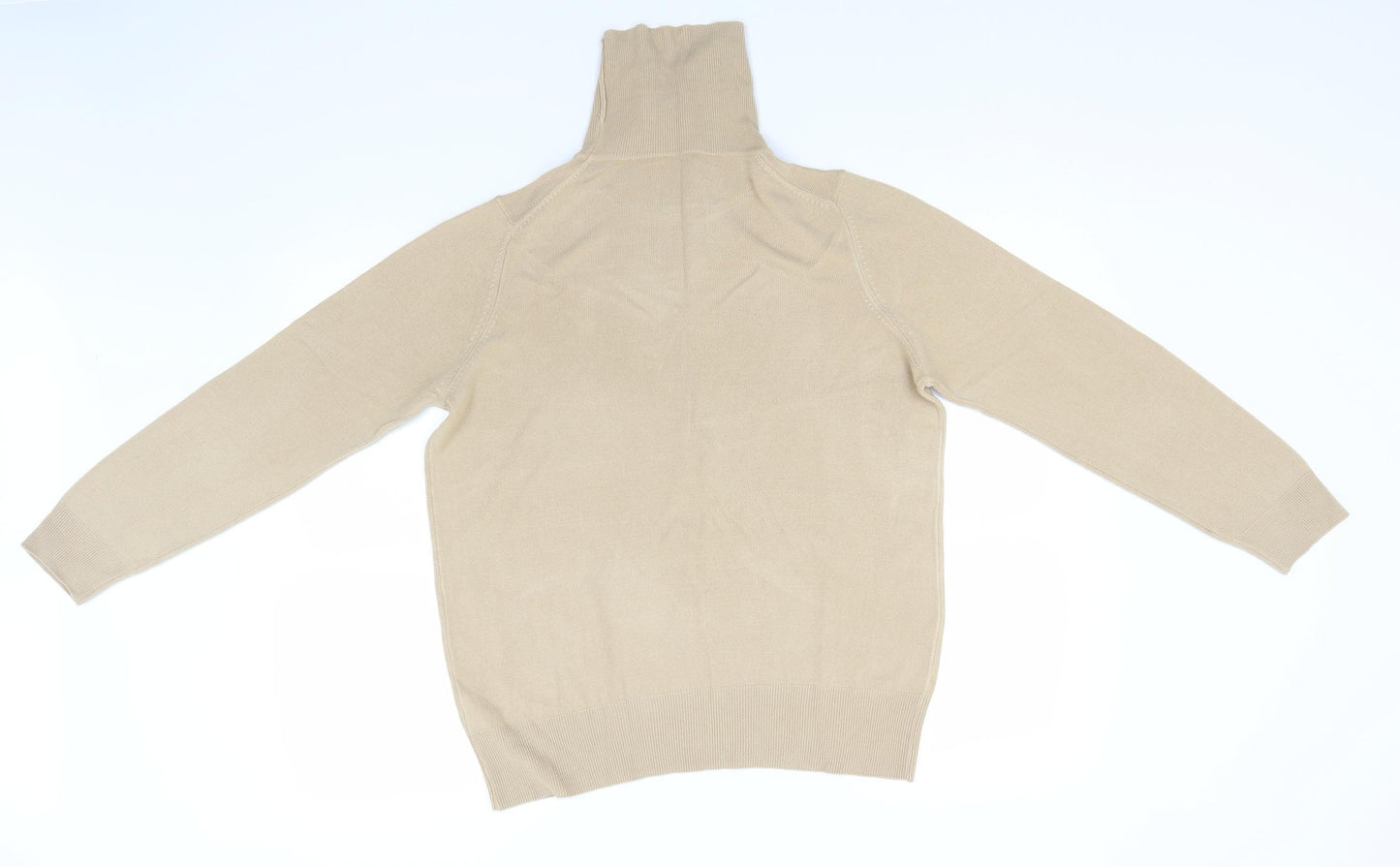Marks and Spencer Womens Beige Roll Neck  Acrylic Pullover Jumper Size 16