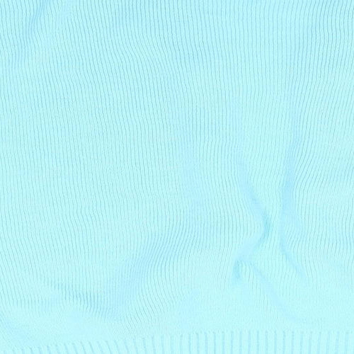 Merry Gold Womens Blue Round Neck  Acrylic Cardigan Jumper Size M