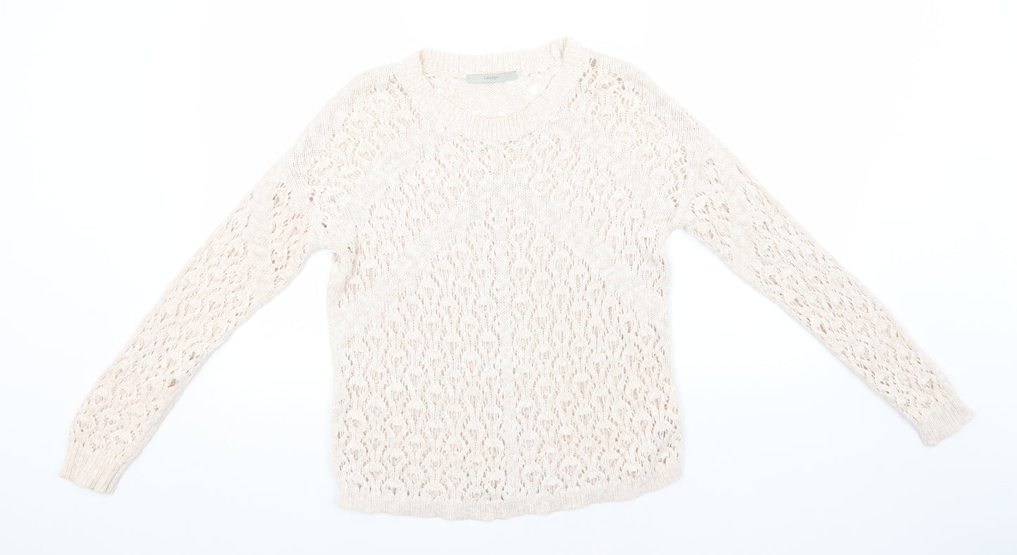 George Womens Pink Round Neck  Cotton Pullover Jumper Size 12