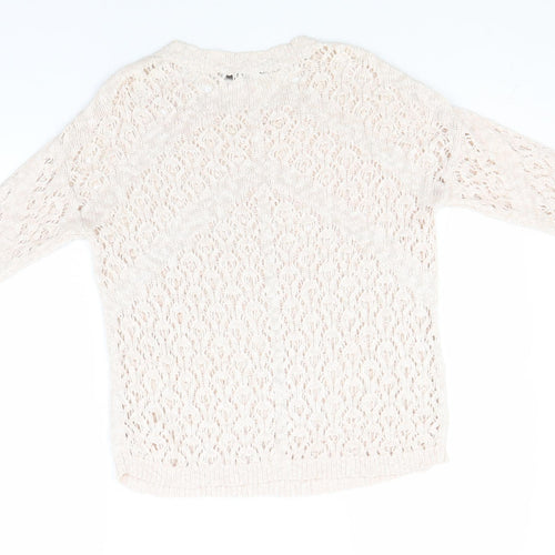 George Womens Pink Round Neck  Cotton Pullover Jumper Size 12