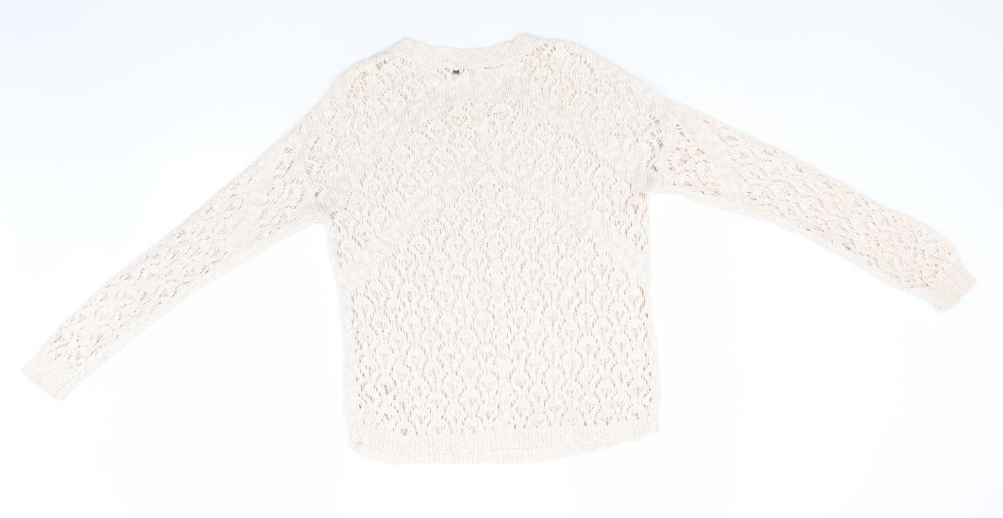 George Womens Pink Round Neck  Cotton Pullover Jumper Size 12
