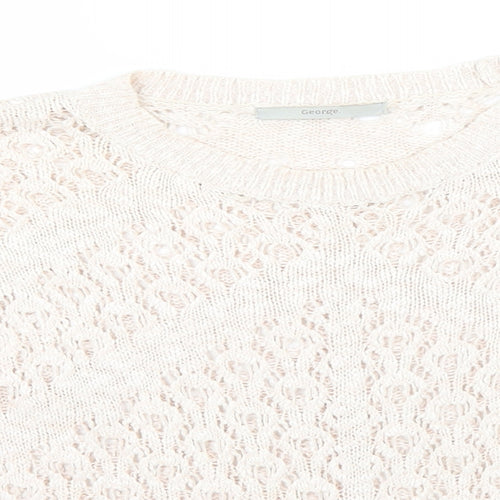 George Womens Pink Round Neck  Cotton Pullover Jumper Size 12