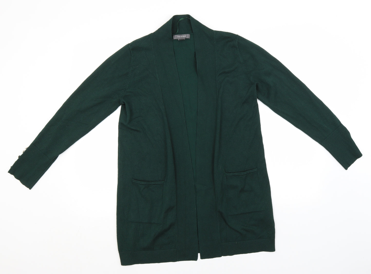 Primark Womens Green Round Neck  Viscose Cardigan Jumper Size 12