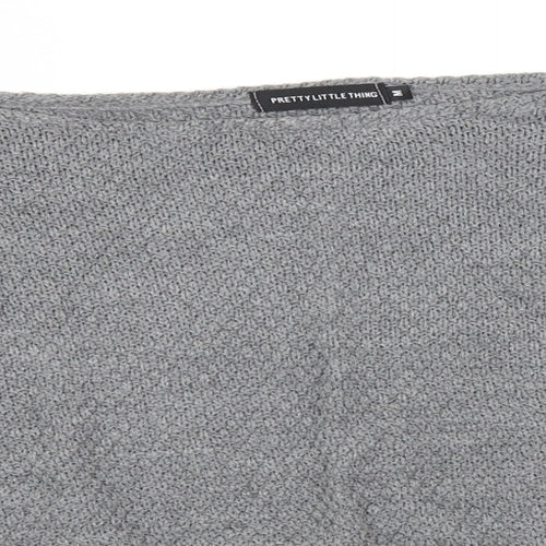 PRETTYLITTLETHING Womens Grey Round Neck  Acrylic Pullover Jumper Size M