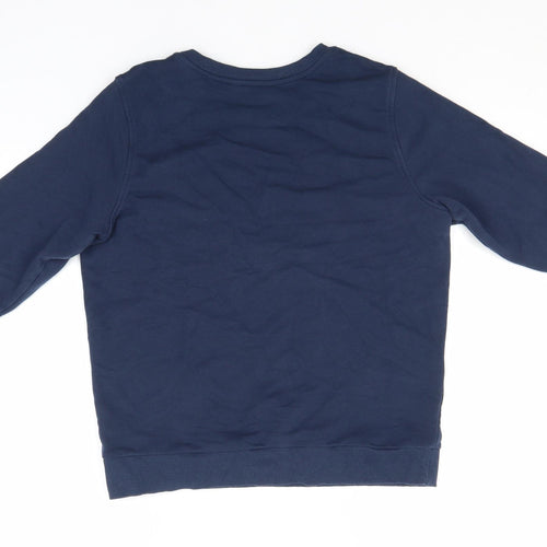Marks and Spencer Womens Blue Round Neck  Cotton Pullover Jumper Size 12