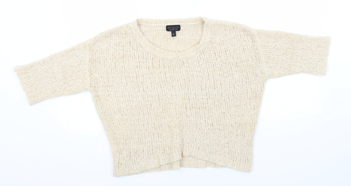 Topshop Womens Green Round Neck  Polyester Pullover Jumper Size 8