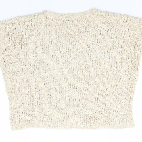 Topshop Womens Green Round Neck  Polyester Pullover Jumper Size 8
