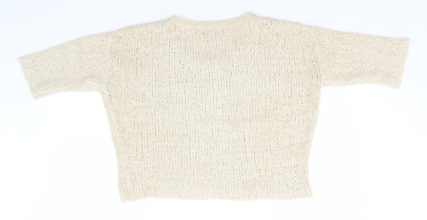 Topshop Womens Green Round Neck  Polyester Pullover Jumper Size 8