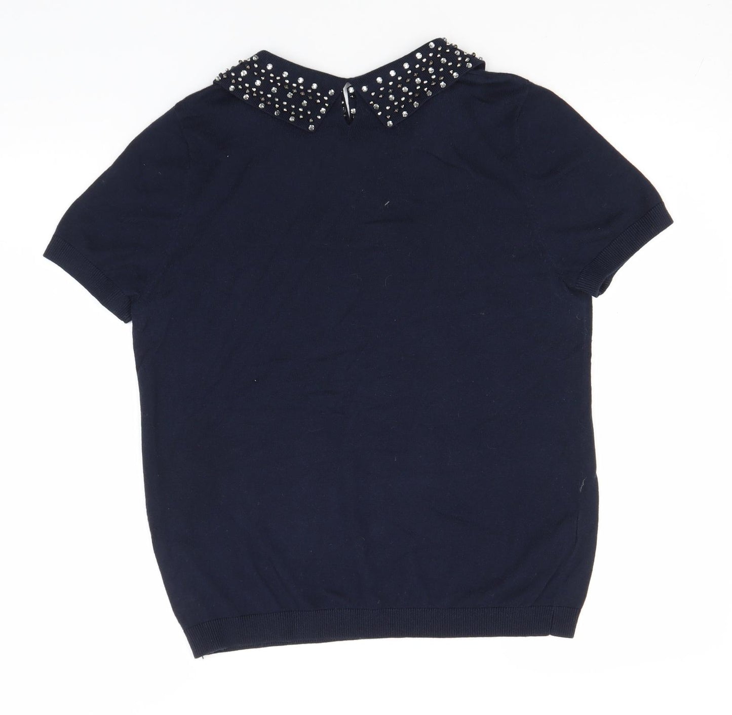NEXT Womens Blue Round Neck  Cotton Pullover Jumper Size 14