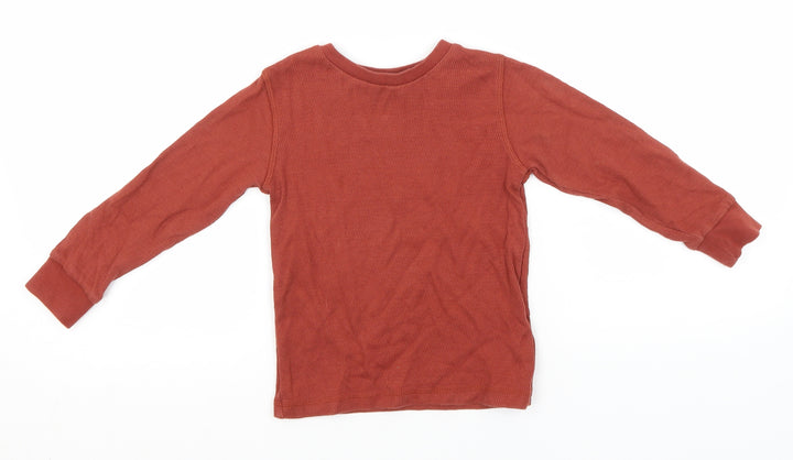 NEXT Boys Brown Round Neck  Cotton Pullover Jumper Size 3 Years