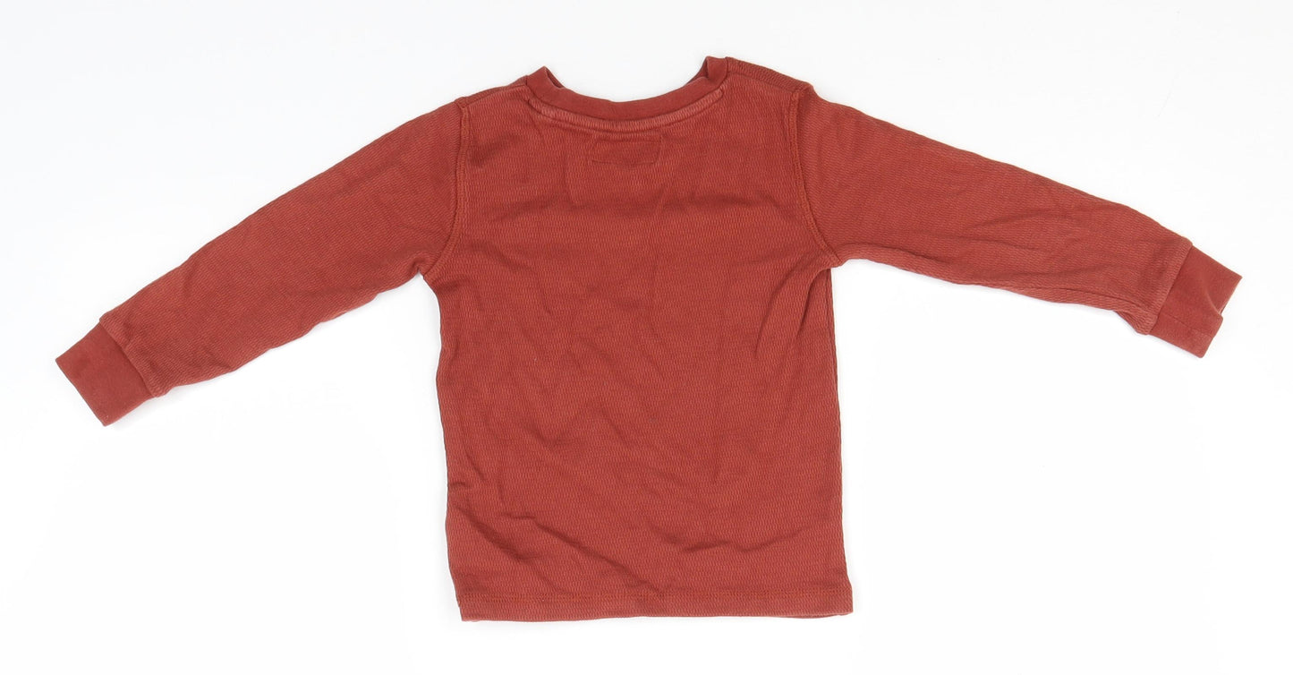 NEXT Boys Brown Round Neck  Cotton Pullover Jumper Size 3 Years