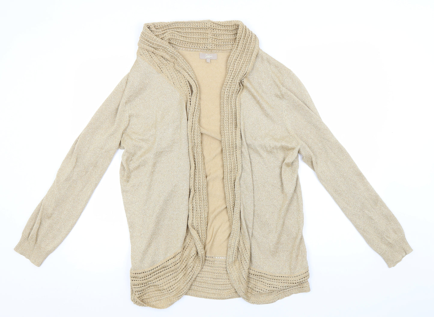 Soon Womens Gold Round Neck  Viscose Cardigan Jumper Size 18