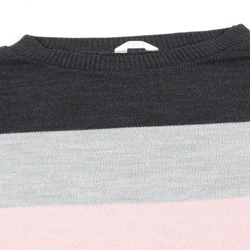 Rokoko Womens Grey Round Neck  Acrylic Pullover Jumper Size S