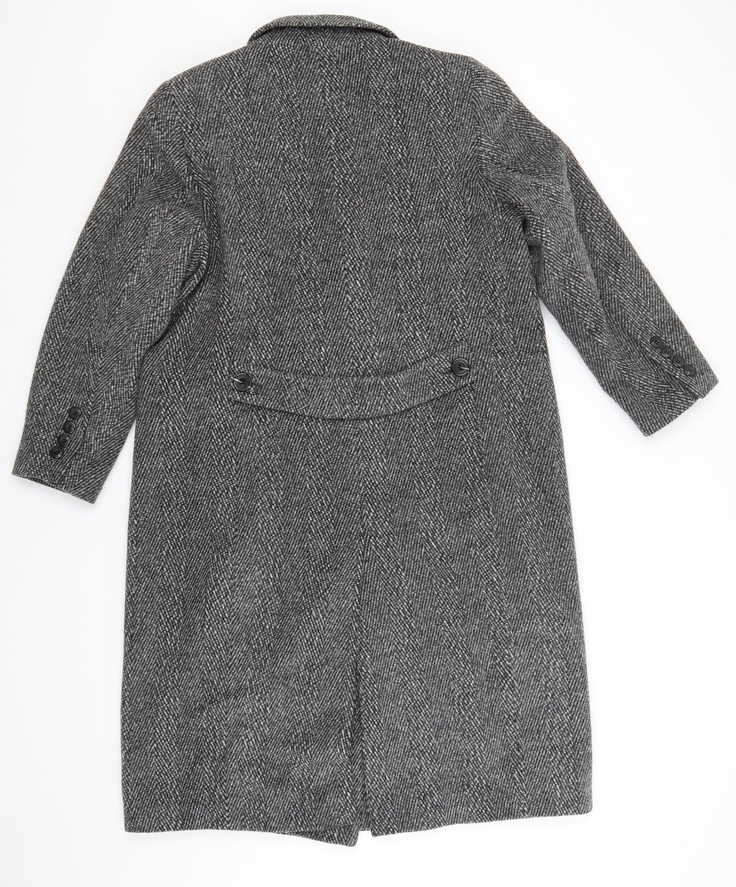 Marks and Spencer Womens Grey Striped  Overcoat Coat Size 16