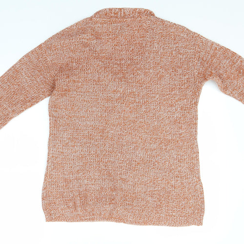 Papaya Womens Orange V-Neck  Acrylic Pullover Jumper Size M