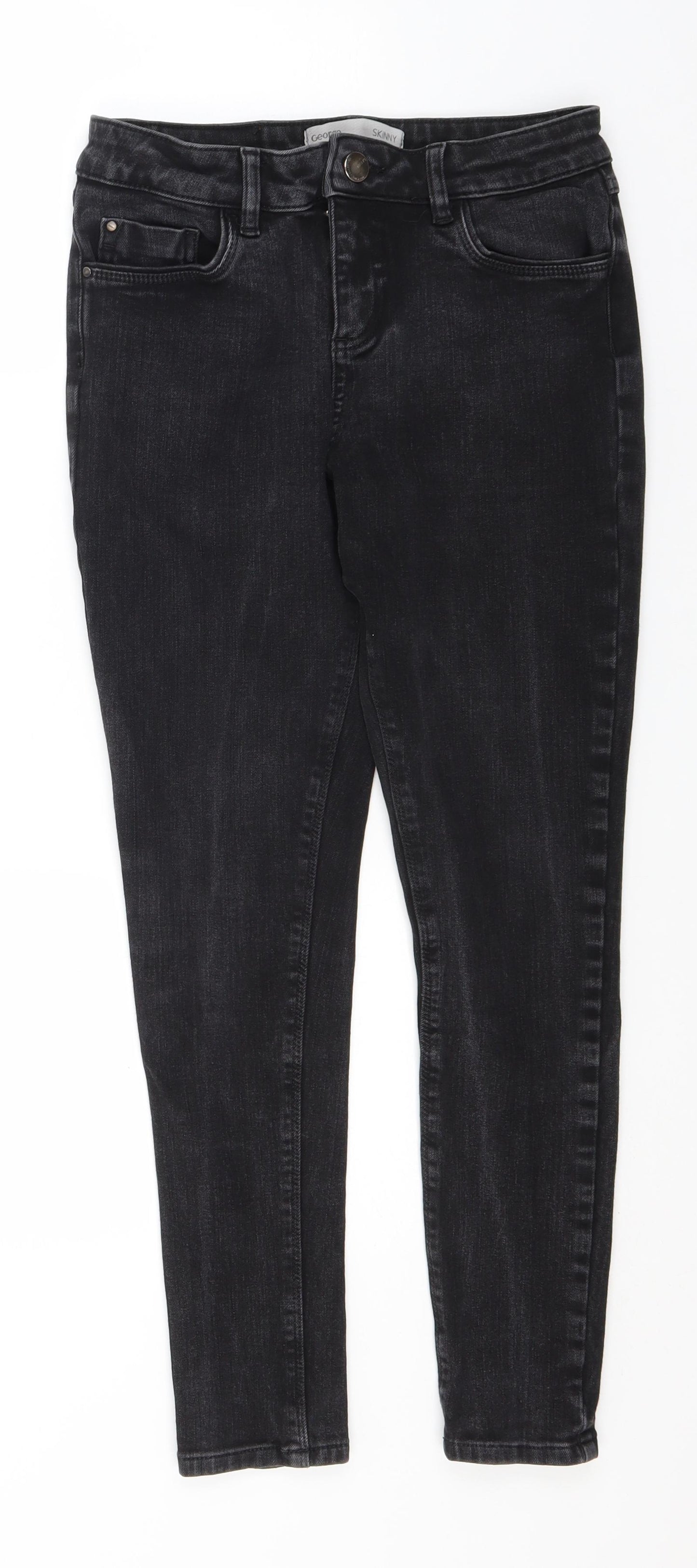 George Womens Grey  Cotton Skinny Jeans Size 12 L26 in Regular
