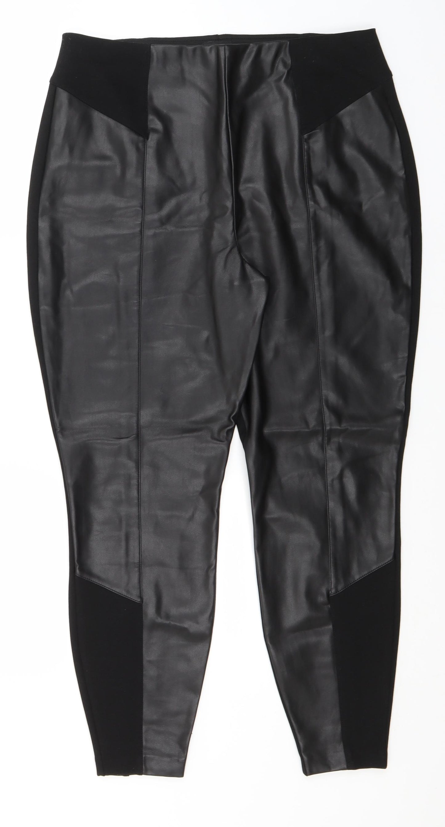 River Island Womens Black  Viscose Jogger Trousers Size 18 L27 in Regular