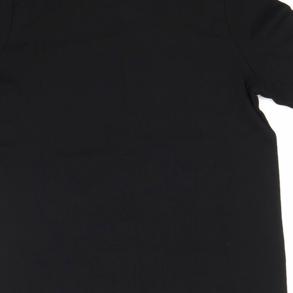 Marks and Spencer Womens Black  Cotton Basic T-Shirt Size 18 Round Neck
