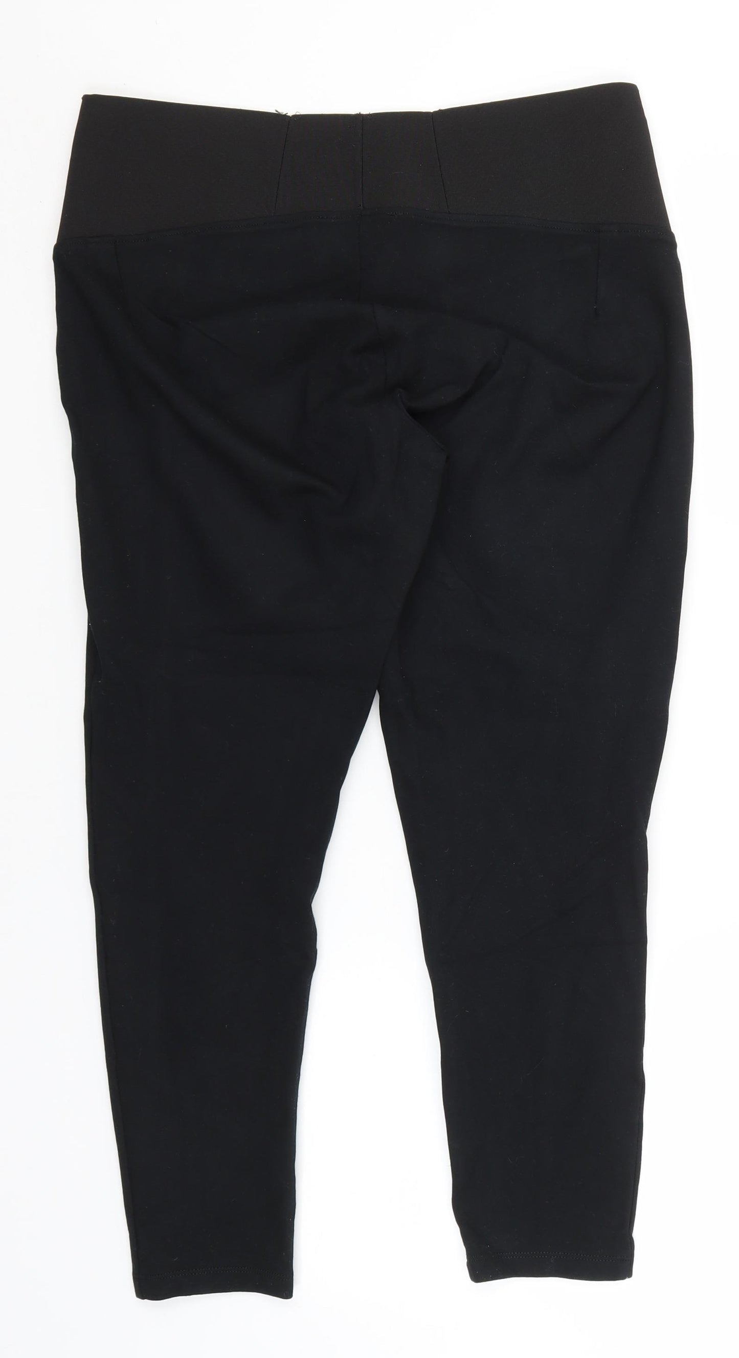 Marks and Spencer Womens Black  Viscose Jogger Trousers Size 16 L25 in Regular
