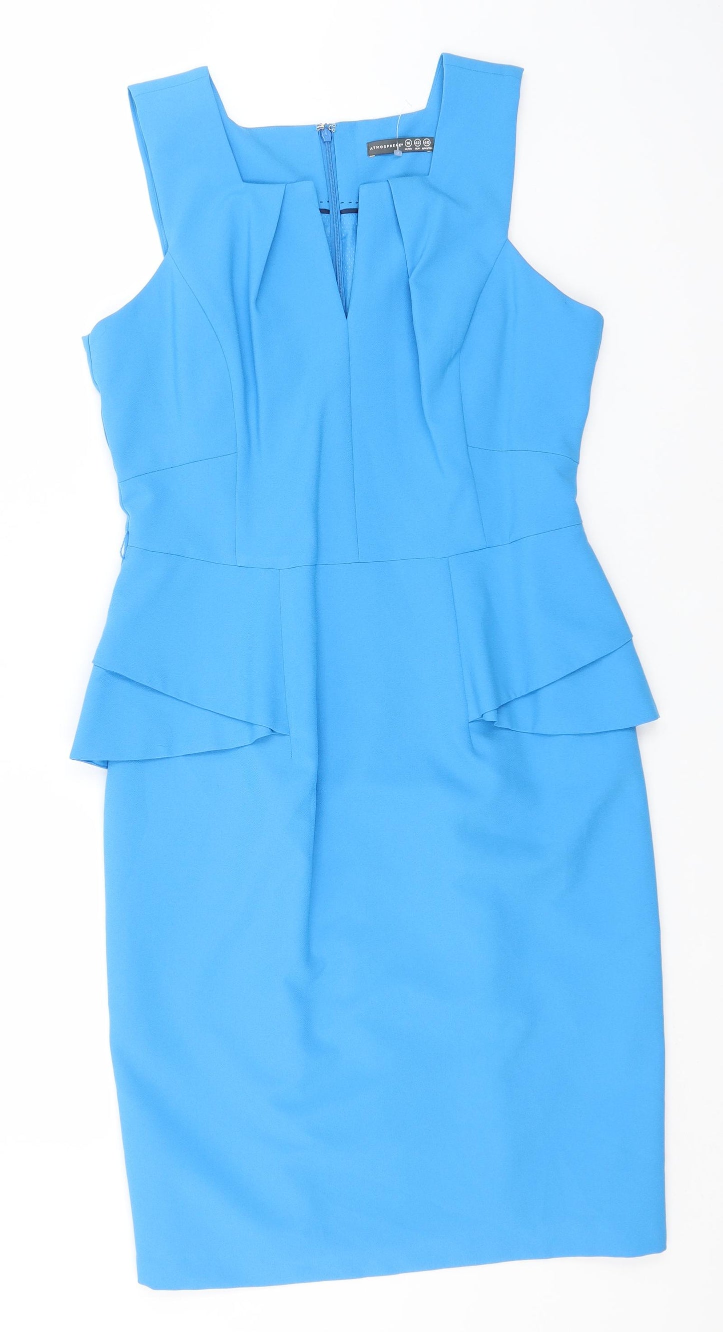Atmosphere Womens Blue  Polyester Pencil Dress  Size 14  Square Neck