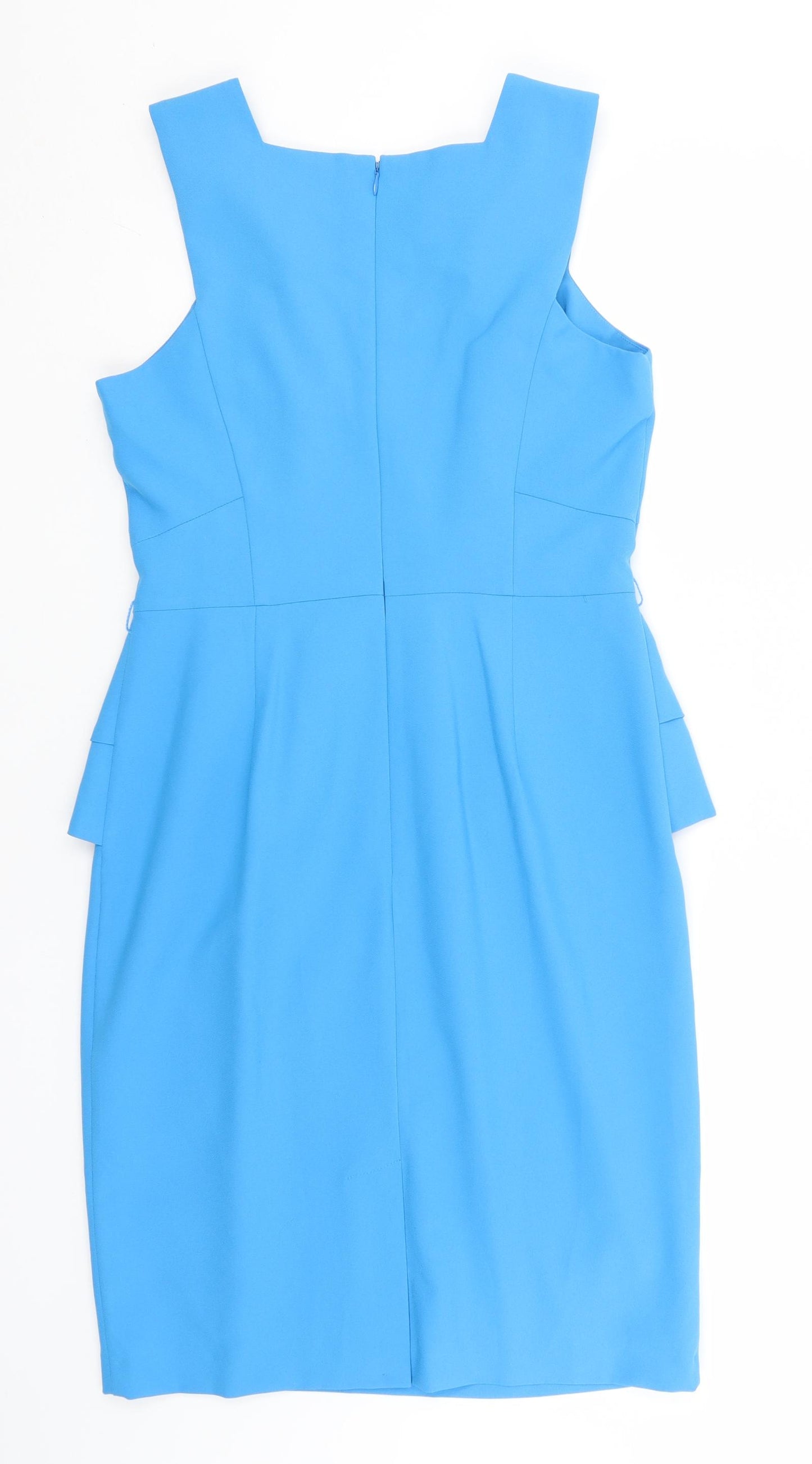 Atmosphere Womens Blue  Polyester Pencil Dress  Size 14  Square Neck