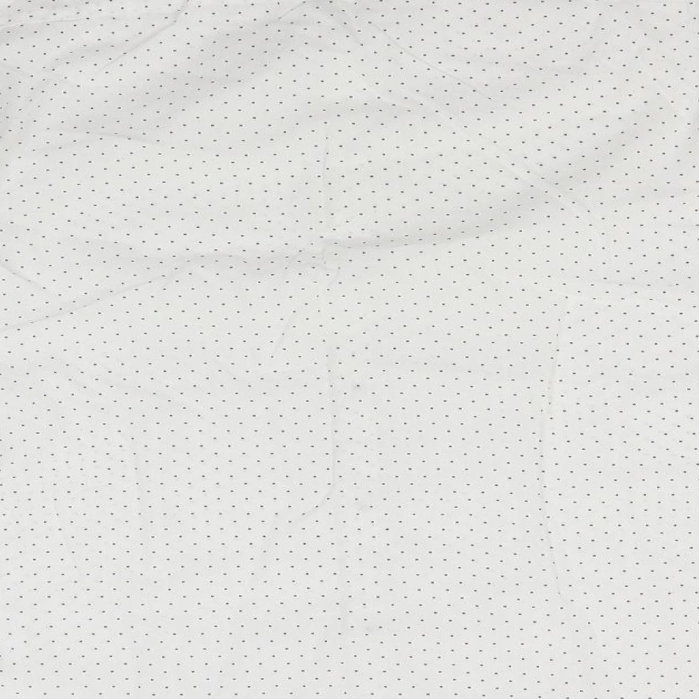 Cedar Wood State Mens White Polka Dot   Button-Up Size 14.5 Collared