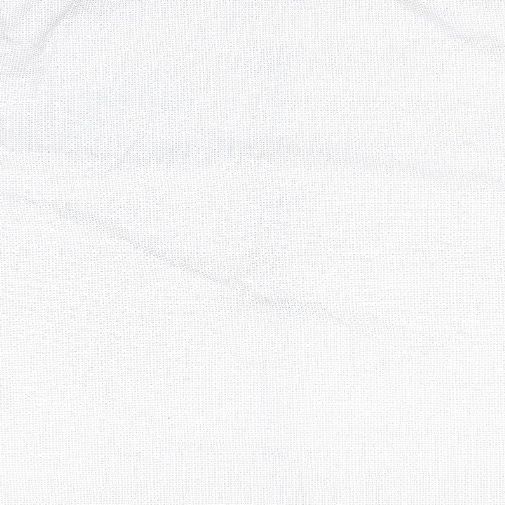 Taylor & Wright Mens White Geometric Polyester  Dress Shirt Size 16.5 Collared