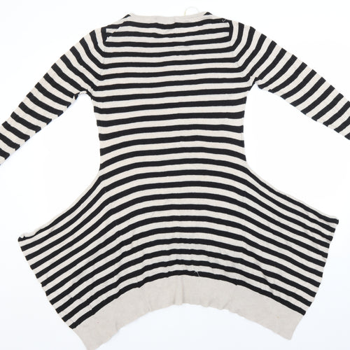 Atmosphere Womens Black Striped Viscose T-Shirt Dress  Size 8  Round Neck