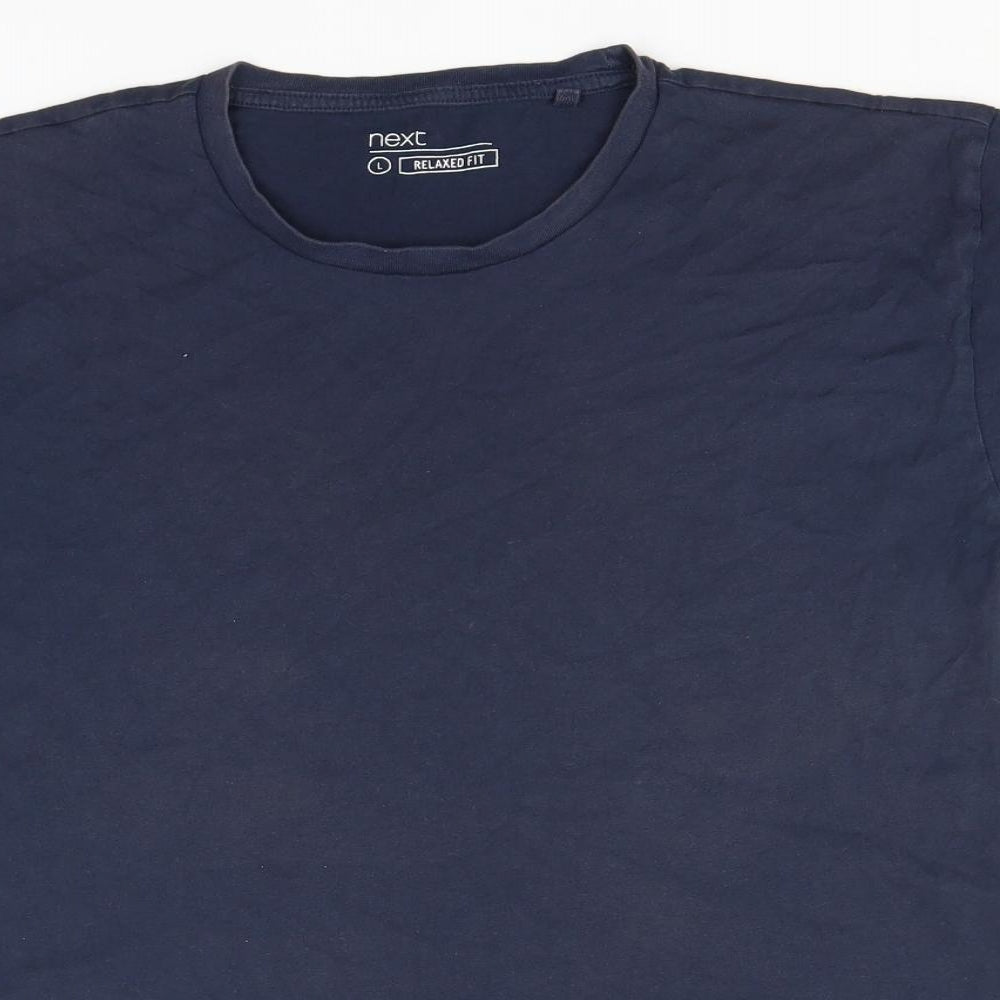 NEXT Mens Blue  Cotton  T-Shirt Size L Round Neck