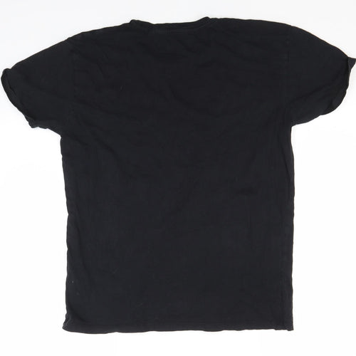 NEXT Mens Black  Cotton  T-Shirt Size L Roll Neck