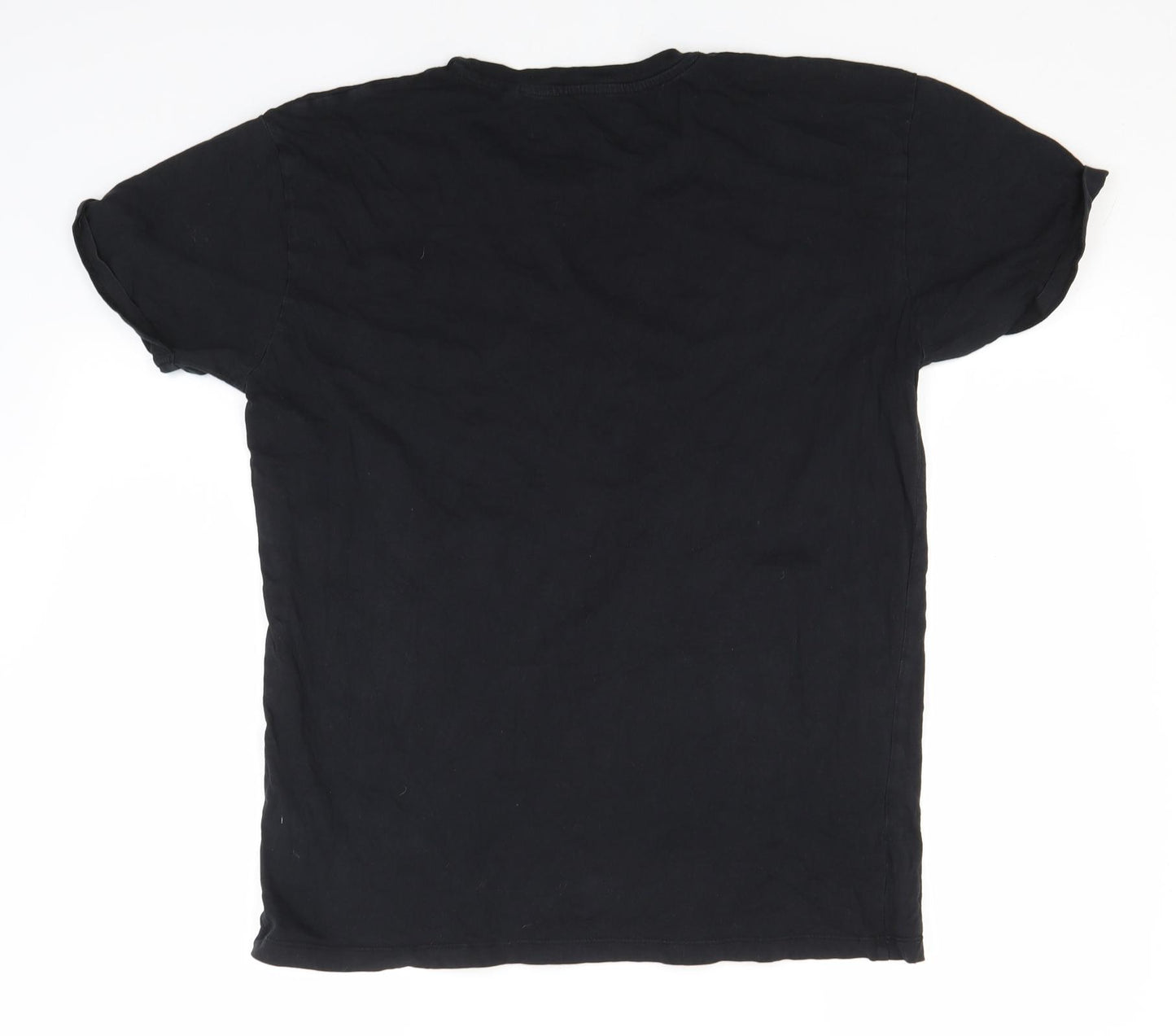NEXT Mens Black  Cotton  T-Shirt Size L Roll Neck