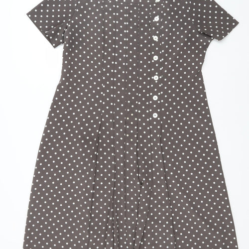 Kaleidoscope Womens Green Polka Dot  A-Line    Square Neck