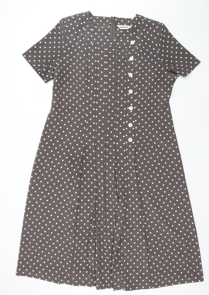 Kaleidoscope Womens Green Polka Dot A-Line Square Neck