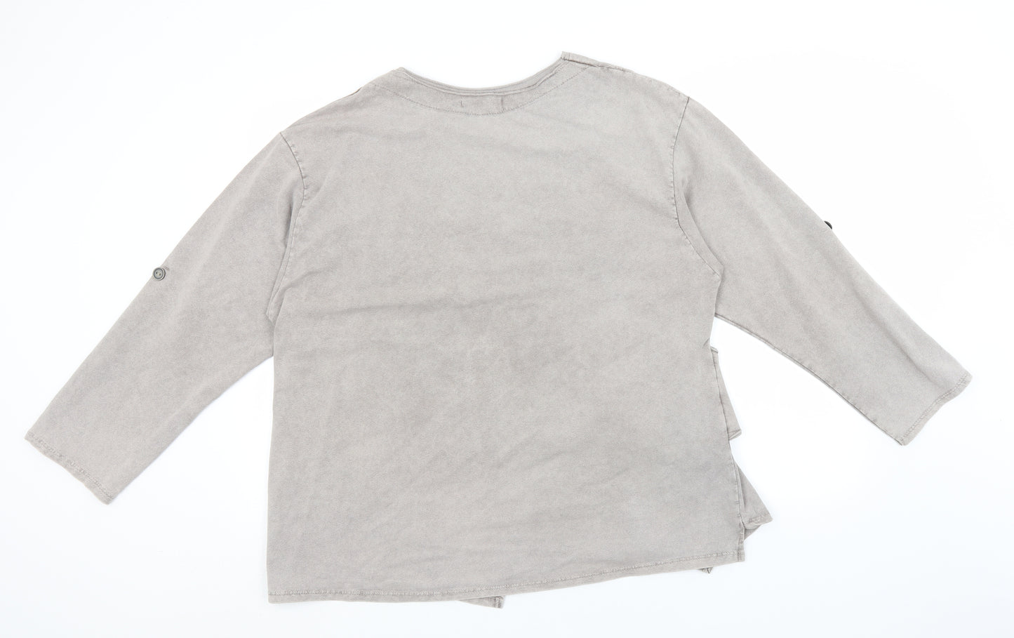 Preworn Womens Grey Round Neck  Cotton Pullover Jumper