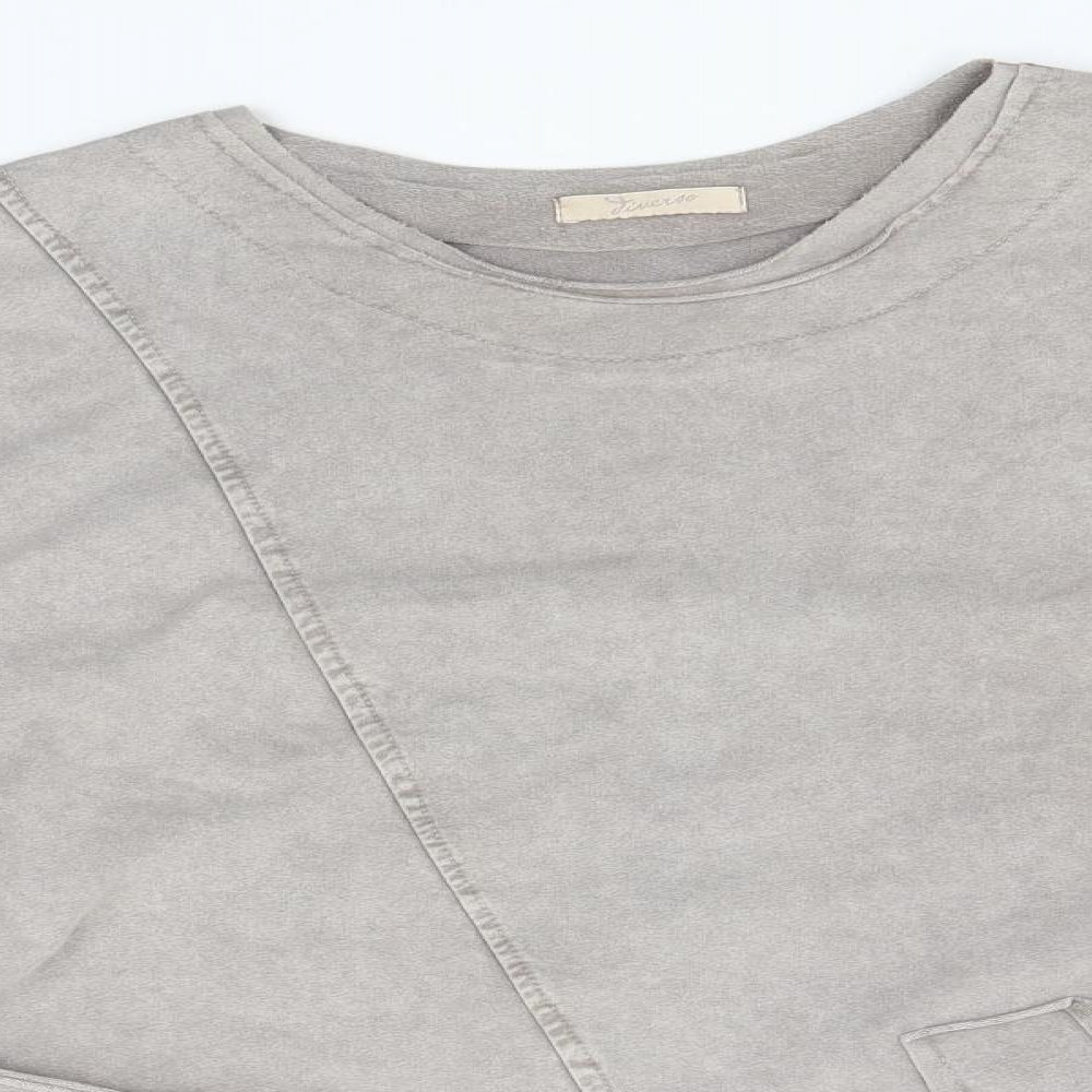 Preworn Womens Grey Round Neck  Cotton Pullover Jumper