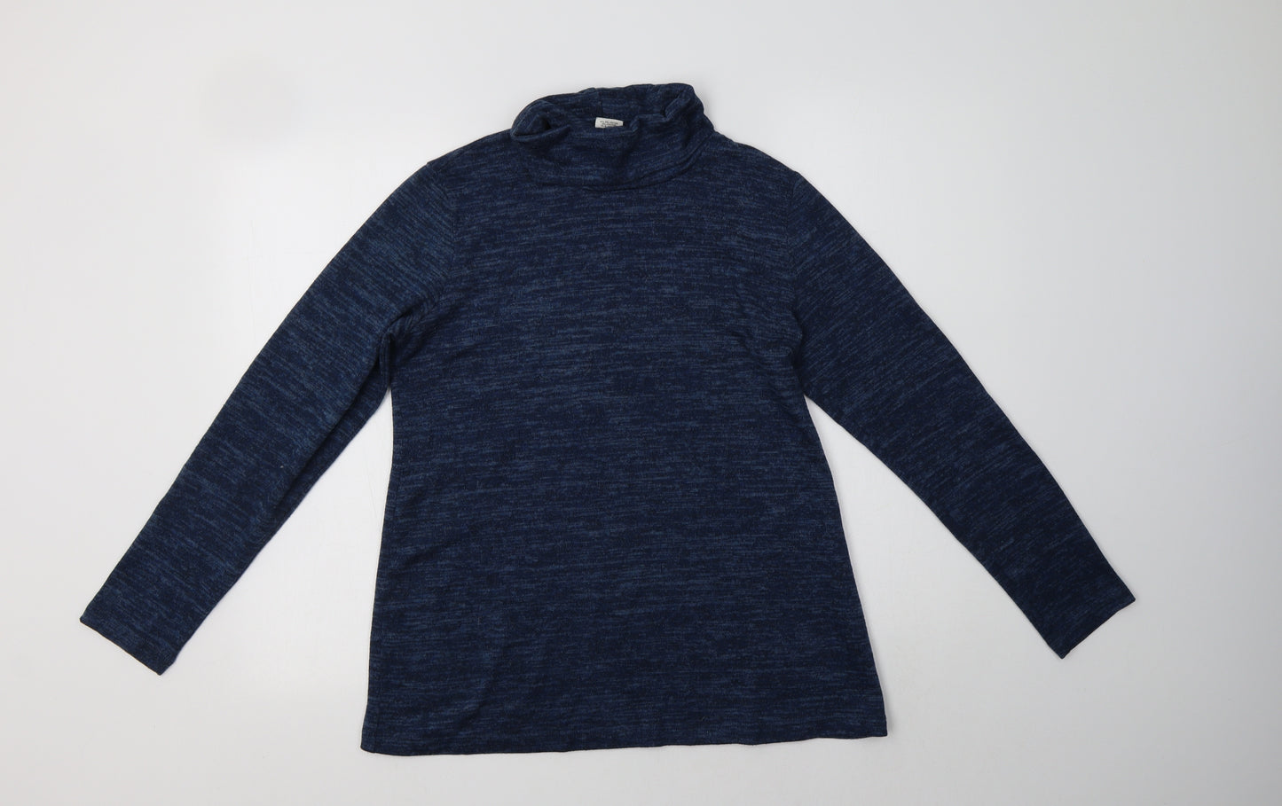 Kim & Co Womens Blue Roll Neck  Polyester Pullover Jumper Size M