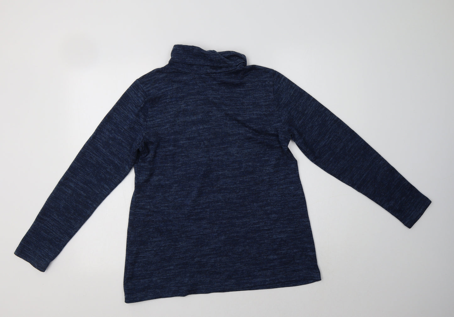 Kim & Co Womens Blue Roll Neck  Polyester Pullover Jumper Size M