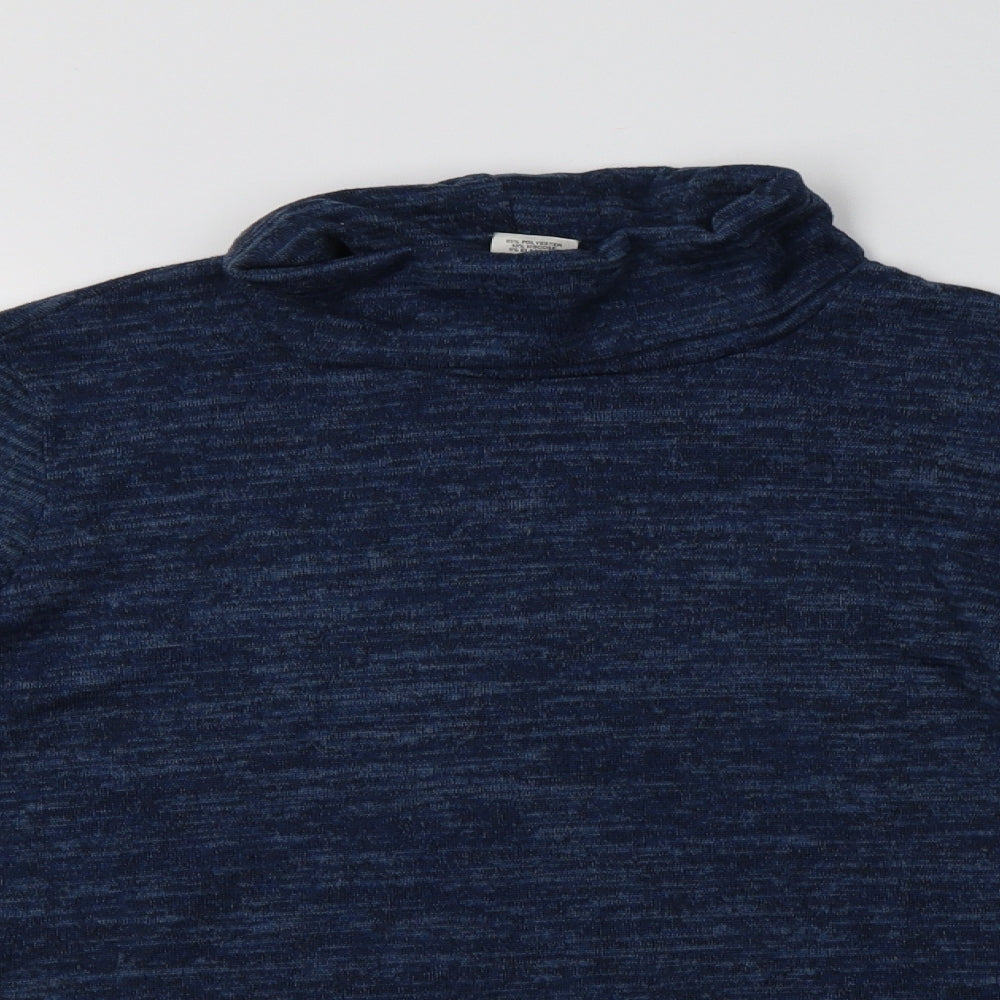Kim & Co Womens Blue Roll Neck  Polyester Pullover Jumper Size M