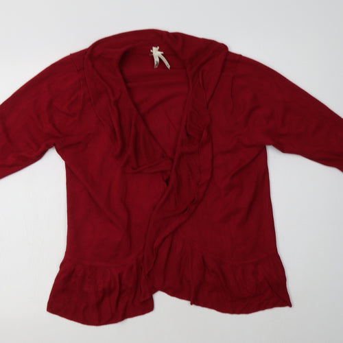 NEXT Womens Red V-Neck  Viscose Cardigan Jumper Size S