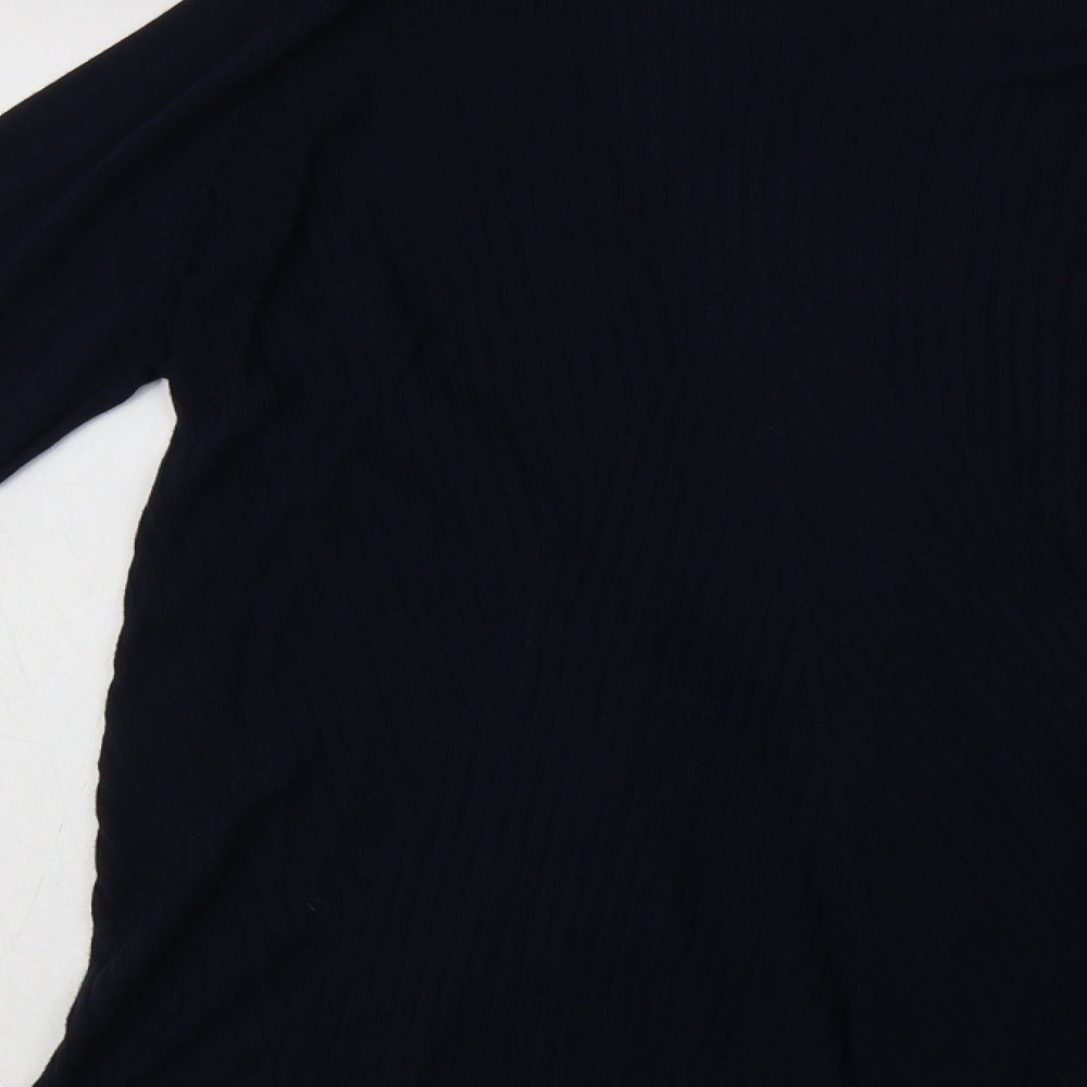 Bonmarché Womens Blue V-Neck  Viscose Cardigan Jumper Size 14