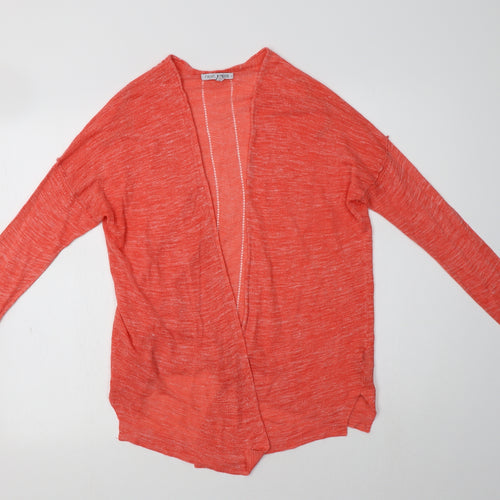 NEXT Womens Orange V-Neck  Acrylic Cardigan Jumper Size 10