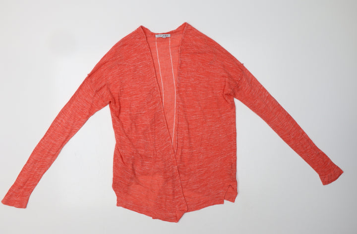 NEXT Womens Orange V-Neck Acrylic Cardigan Jumper Size 10