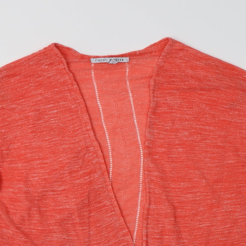 NEXT Womens Orange V-Neck  Acrylic Cardigan Jumper Size 10