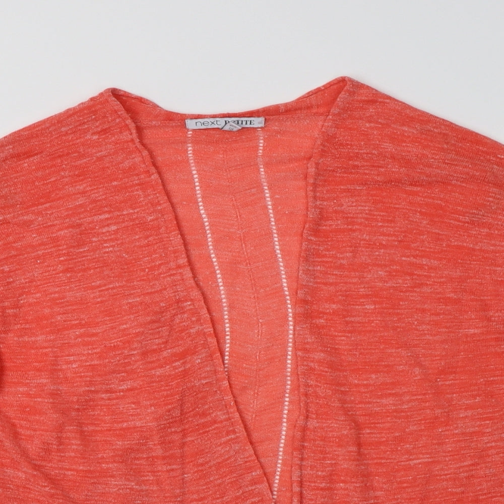 NEXT Womens Orange V-Neck  Acrylic Cardigan Jumper Size 10